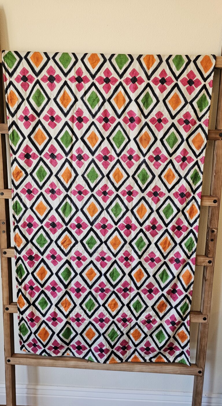 Pink Kantha Throw