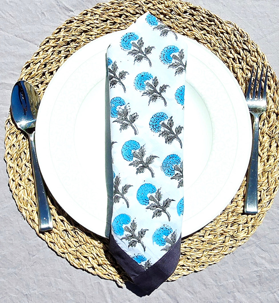 Pure Cotton Hand block Printed Napkin