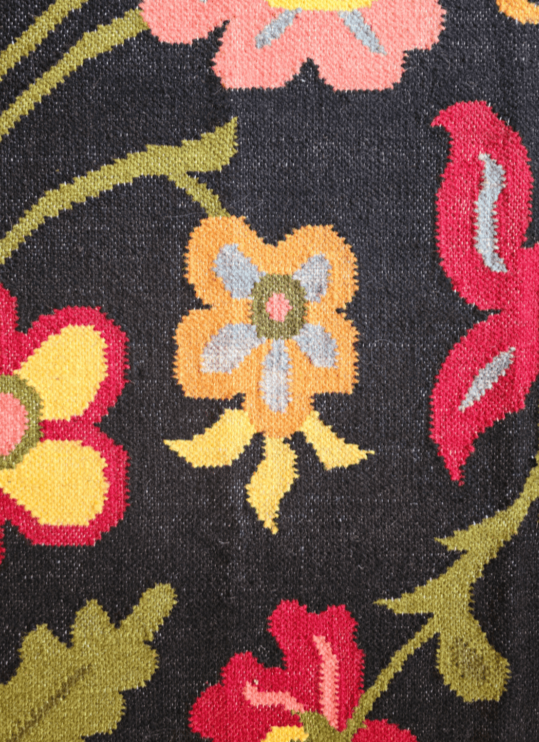 Floral patterned rug.