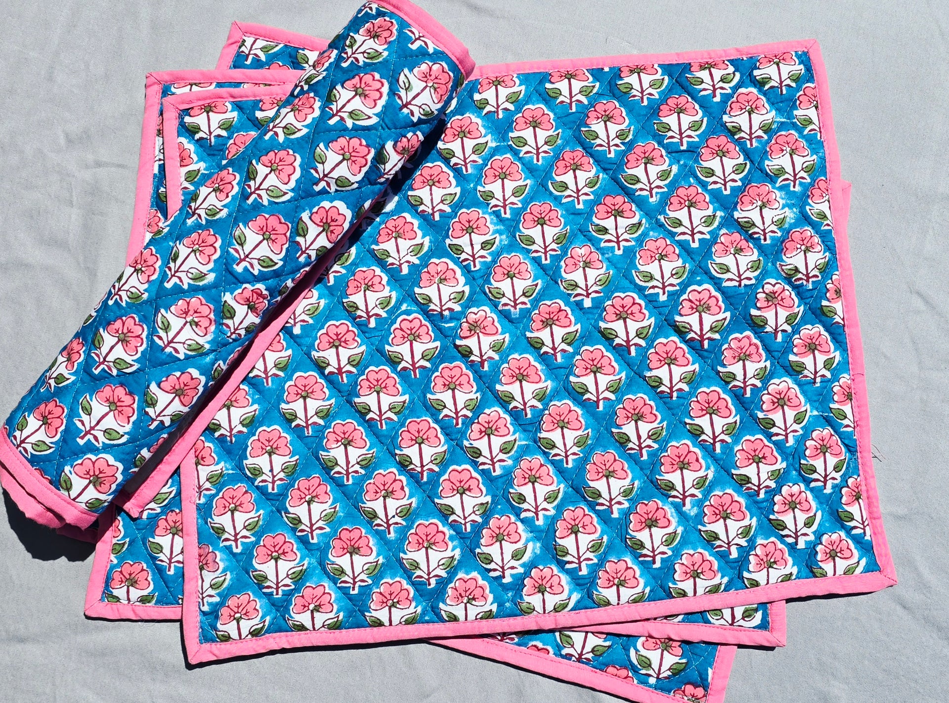 California Wild Rose Cotton Quilted Placemat