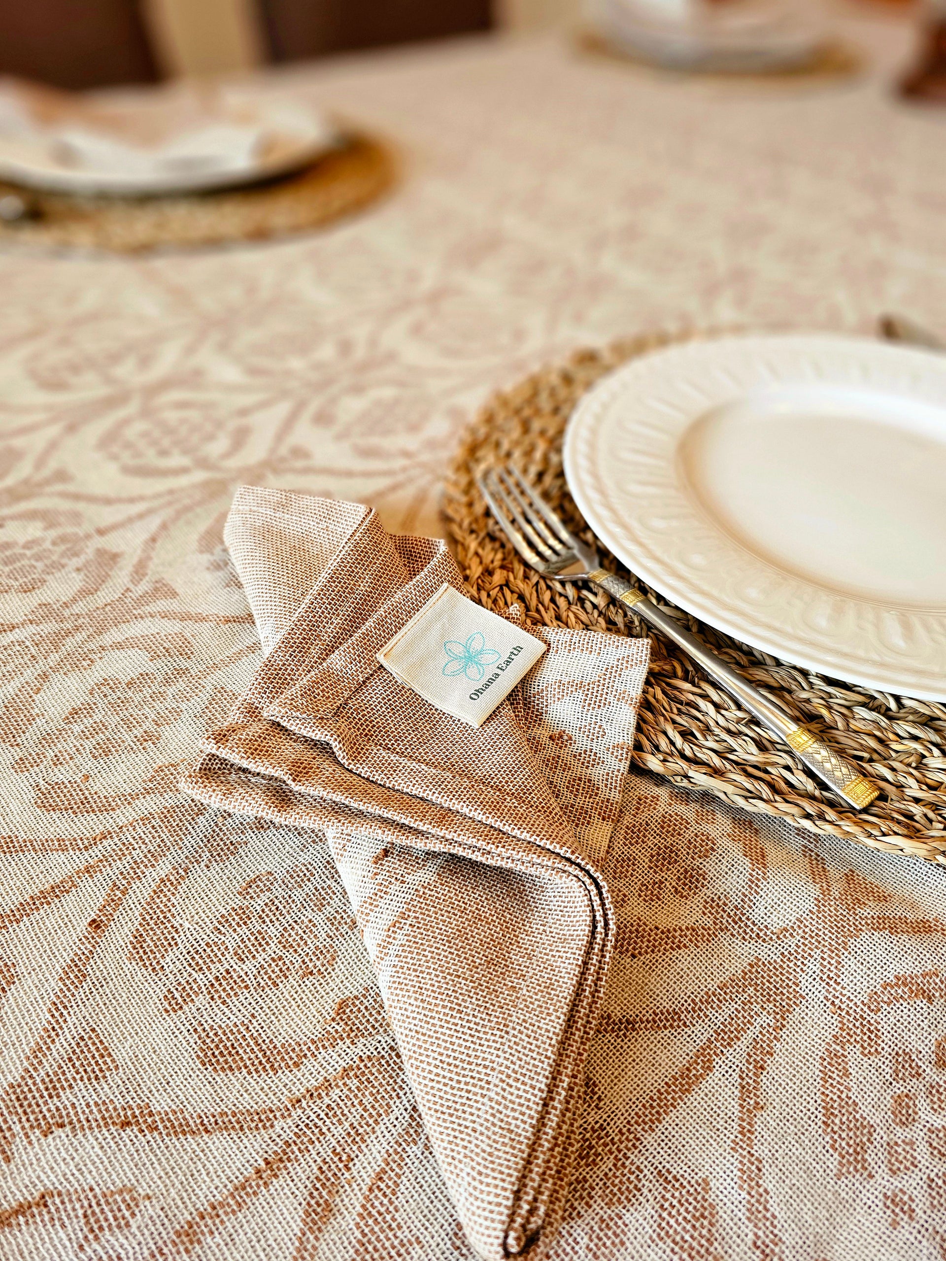 Fern garden Pure Cotton Handwoven Jacquard Table cover