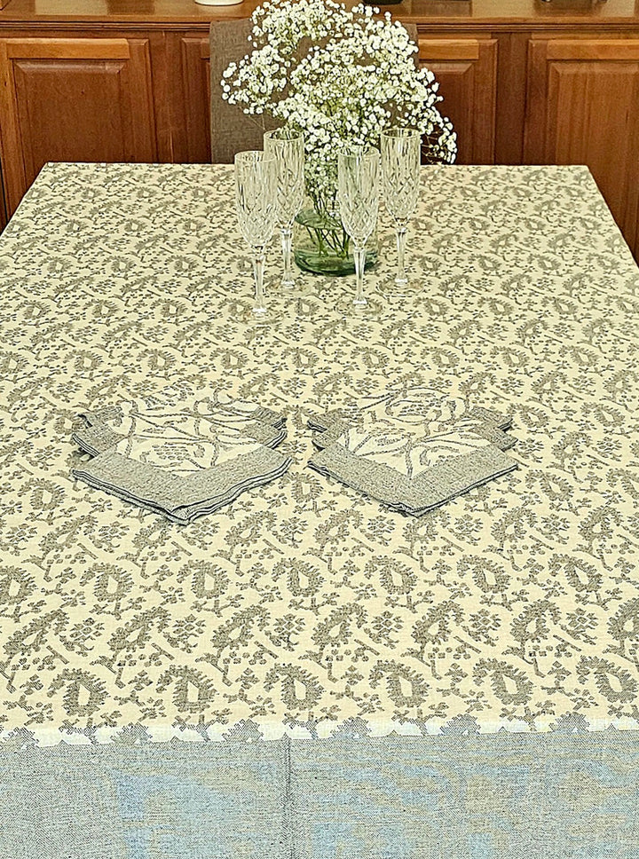 Fern garden Pure Cotton Handwoven Jacquard Table cover