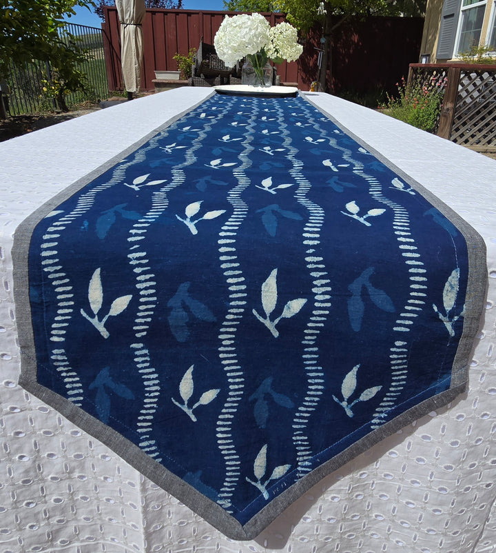 Handcrafted Cotton Indigo Table Runner