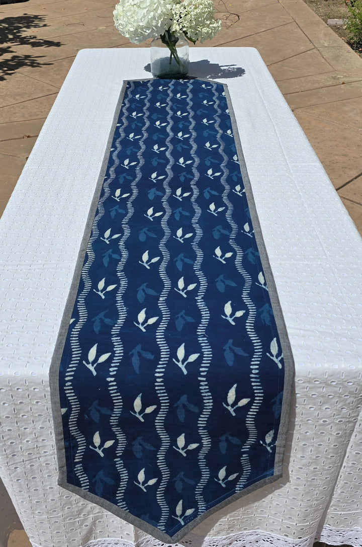 Handcrafted Cotton Indigo Table Runner