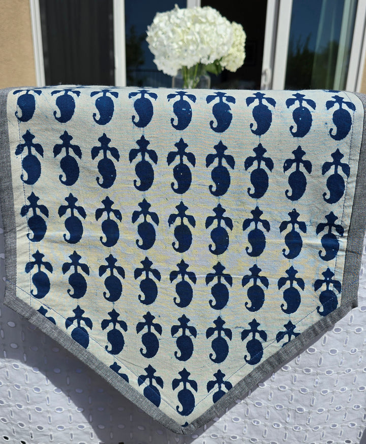 Handcrafted Cotton Indigo Table Runner