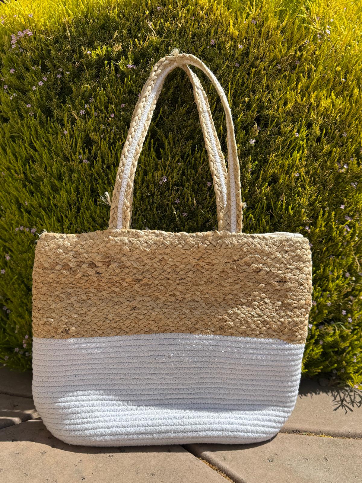 Ohana Woven, Lined Jute Tote Bag