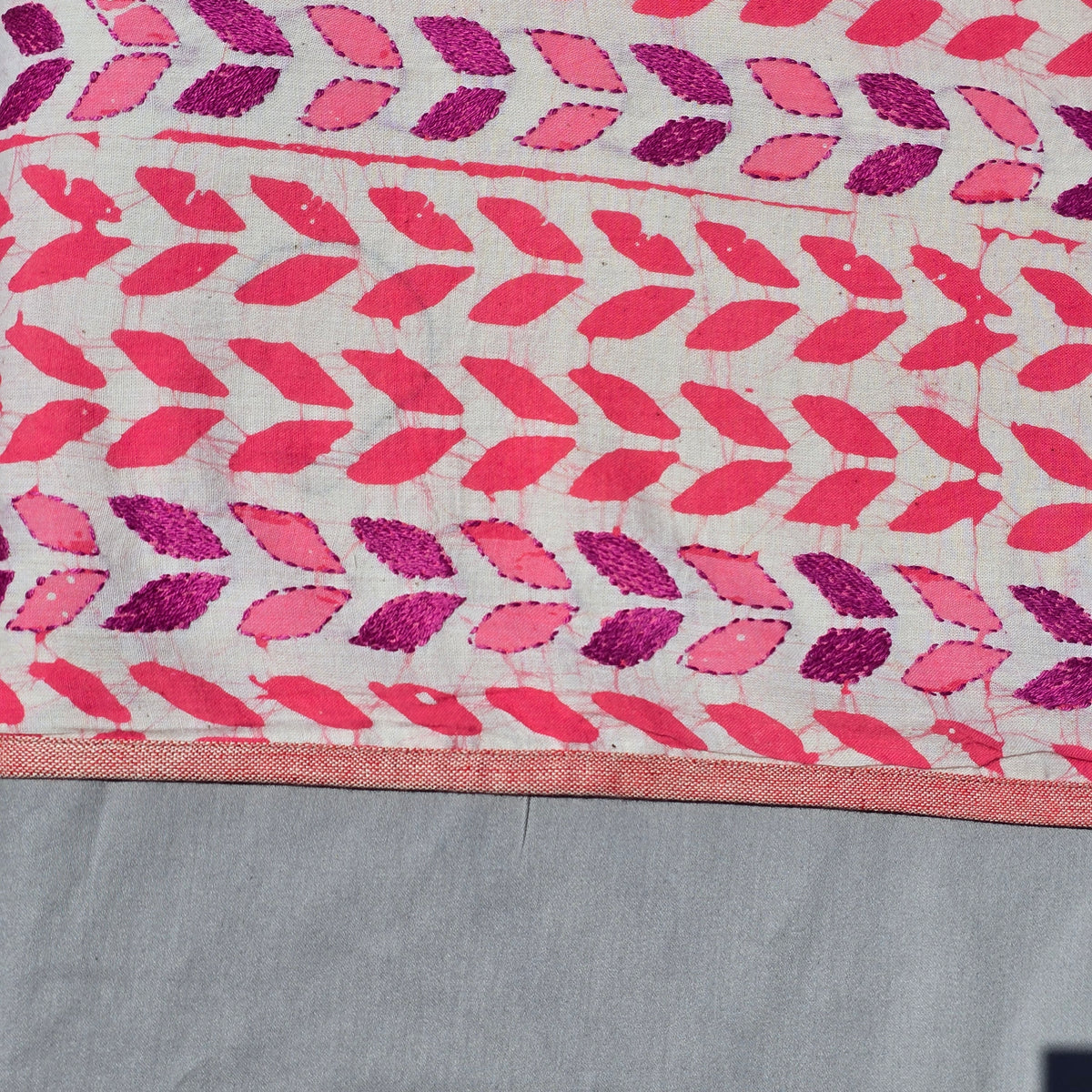 Just Petals Block Printed Embroidered Table Runner