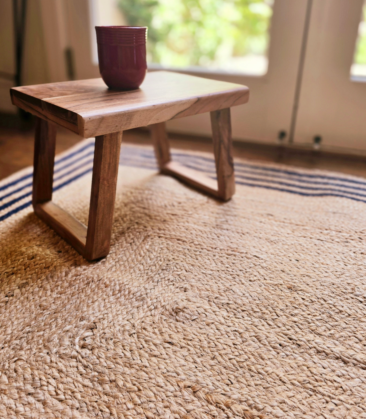 Black Border Jute Rug