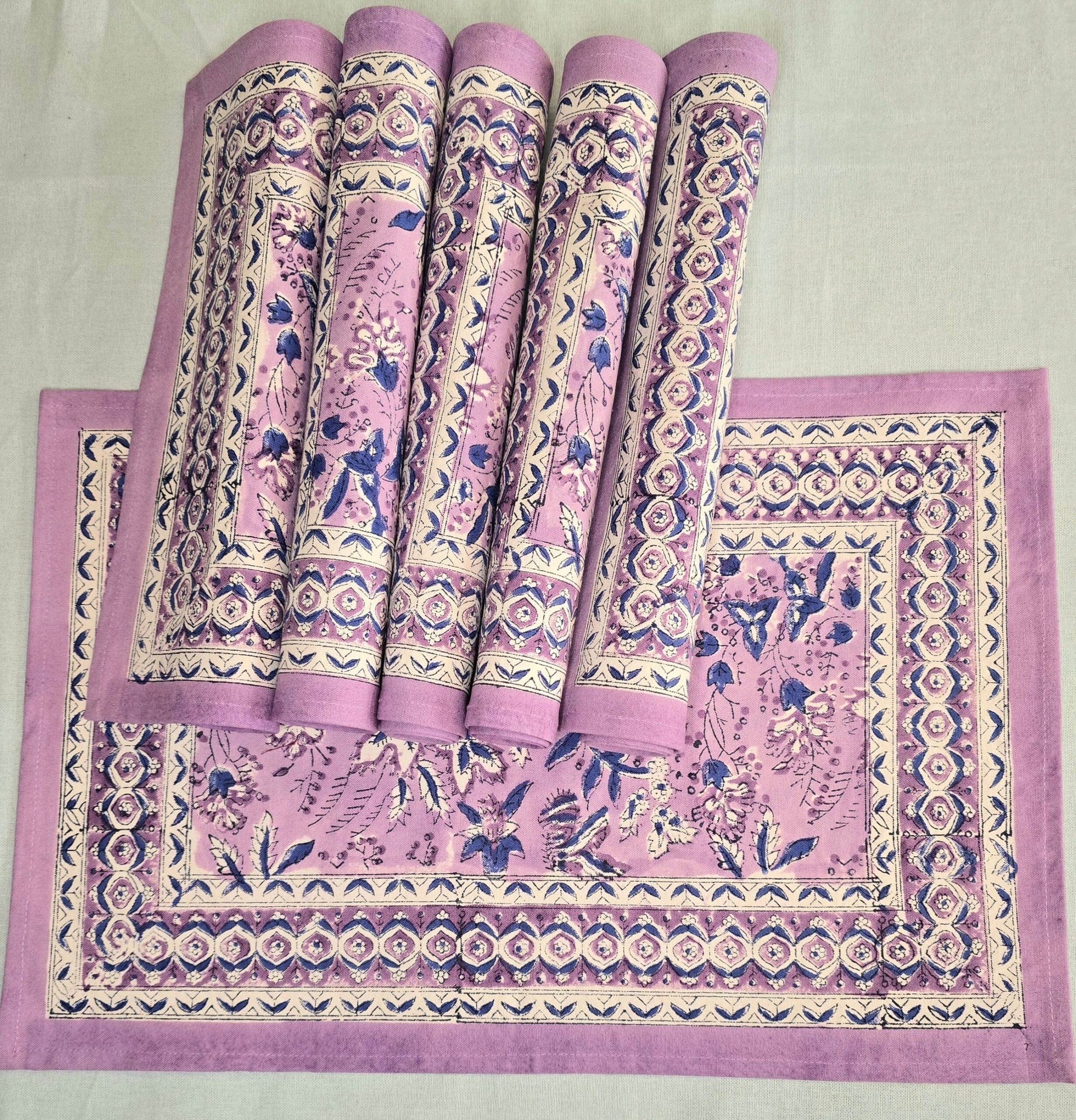 Purple Floral Placemat Set