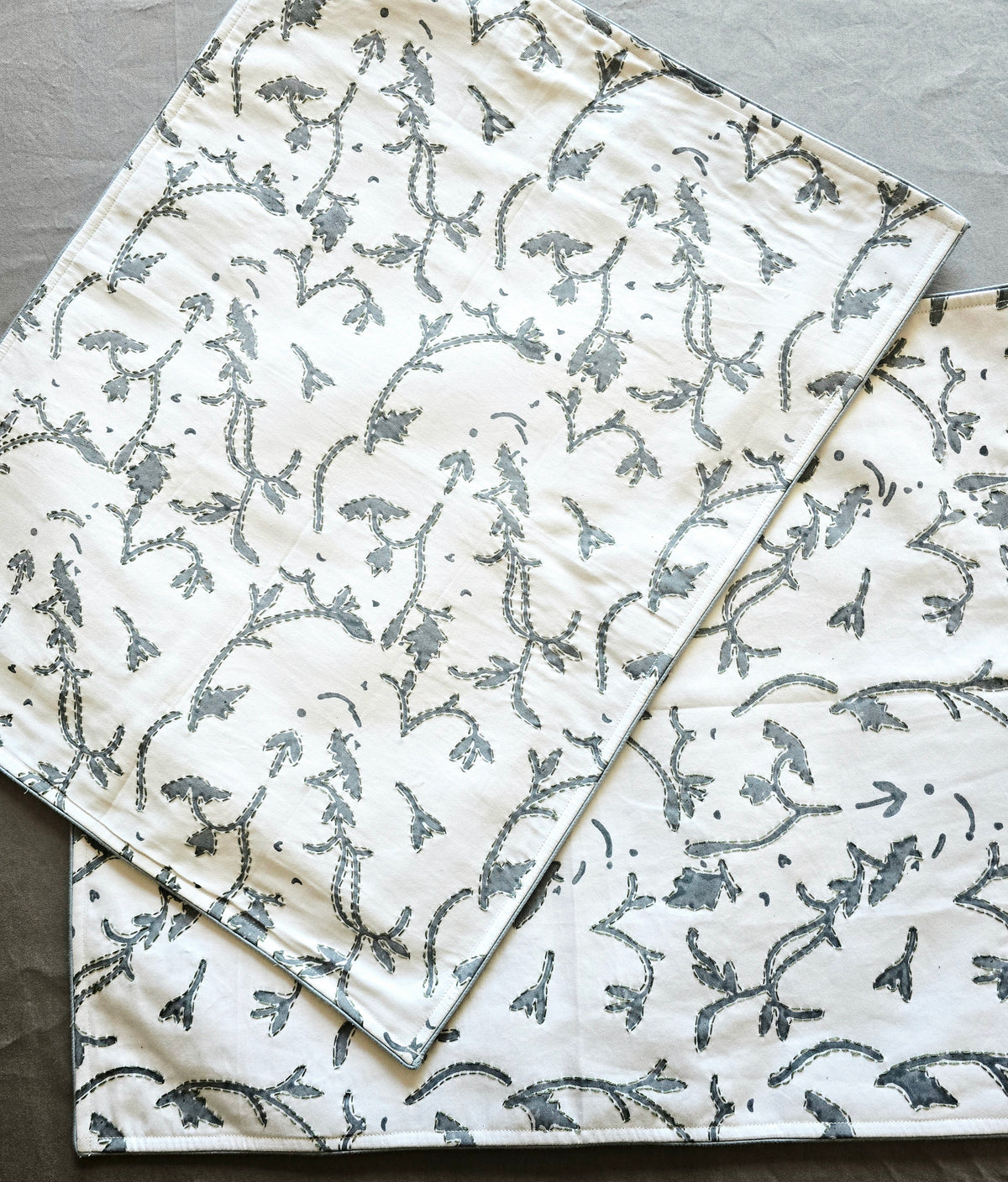 White Organic Cotton Kantha Placemat Set