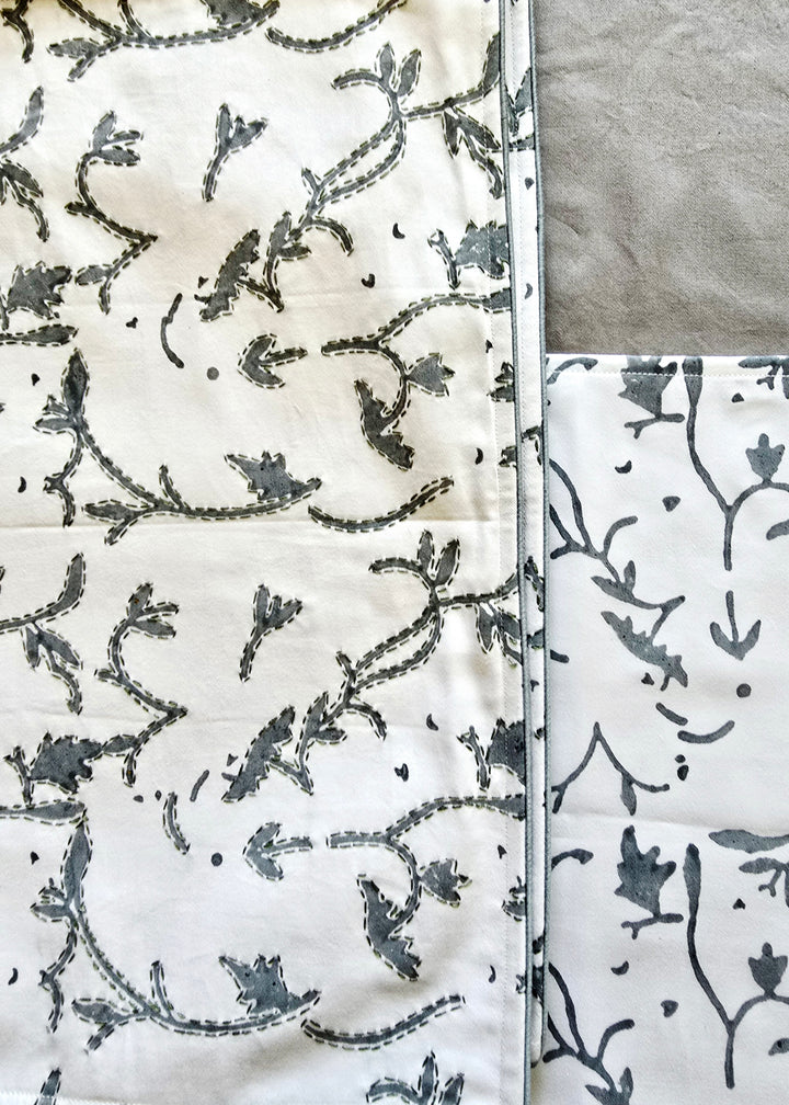 White Organic Cotton Kantha Placemat Set