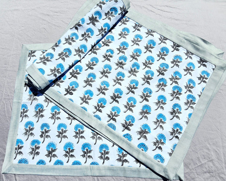 White Pure Cotton Hand block Printed Placemat