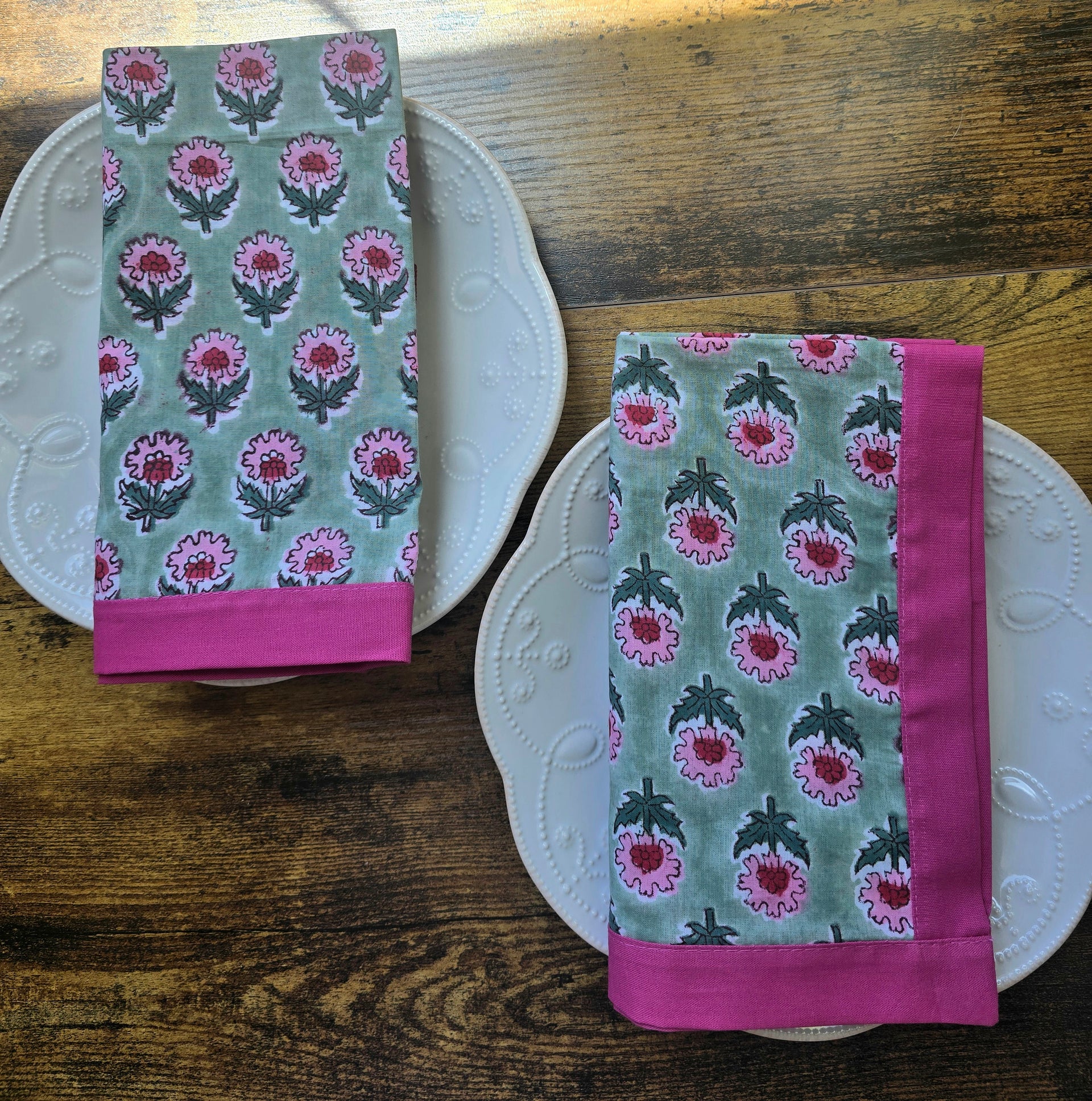 Wildflower Pure Cotton Hand block Printed Napkin Set