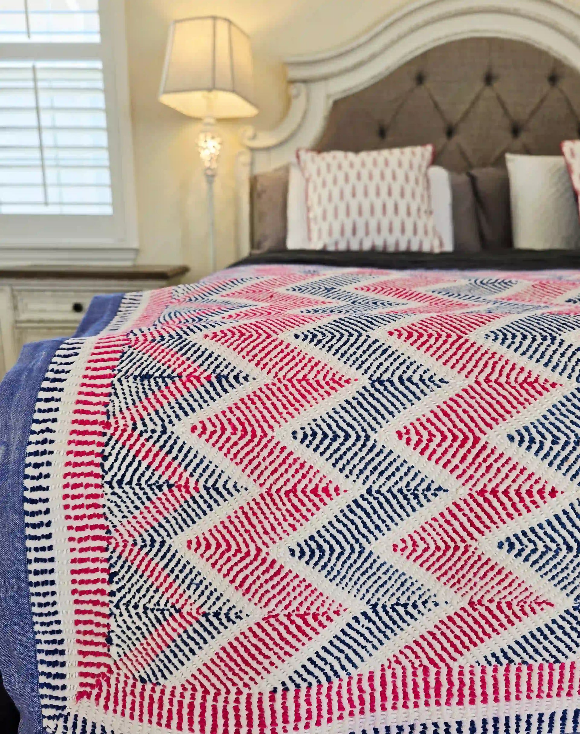 Vintage Hand Embroidered Lohori Reversible Kantha Throw
