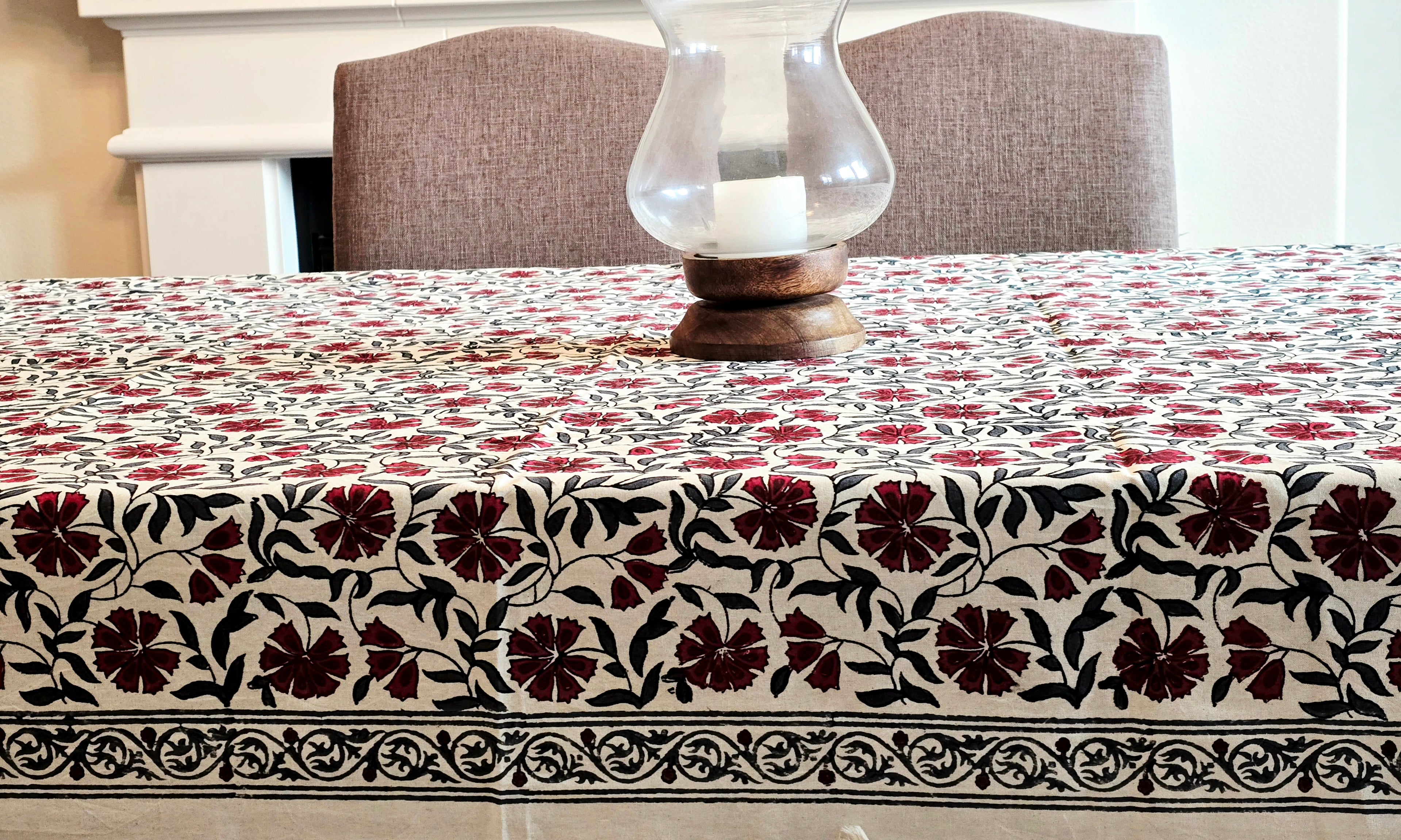 Wild Flower Kora Cotton Table Cloth - Ohana Earth
