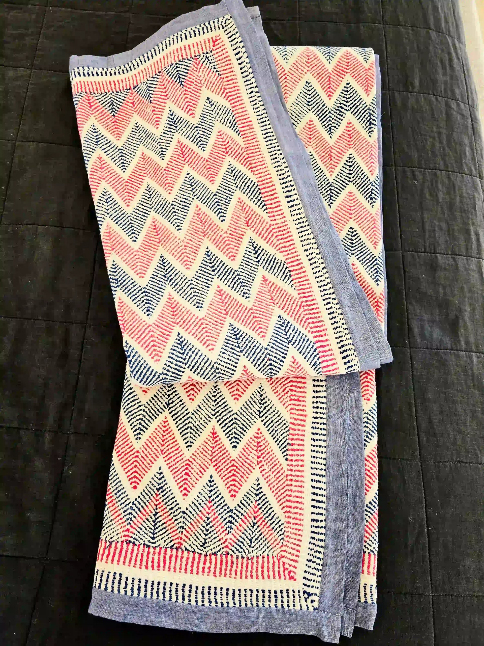 Vintage Hand Embroidered Lohori Reversible Kantha Throw