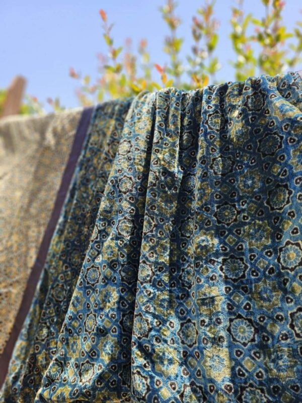 Ajrakh Silk Velvet Throw – Handcrafted Luxury in Silk
