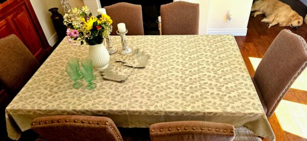Fern-garden Pure Cotton Handwoven Jacquard Table cover - Image 4
