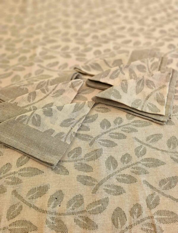 Fern-garden Pure Cotton Handwoven Jacquard Table cover - Image 3
