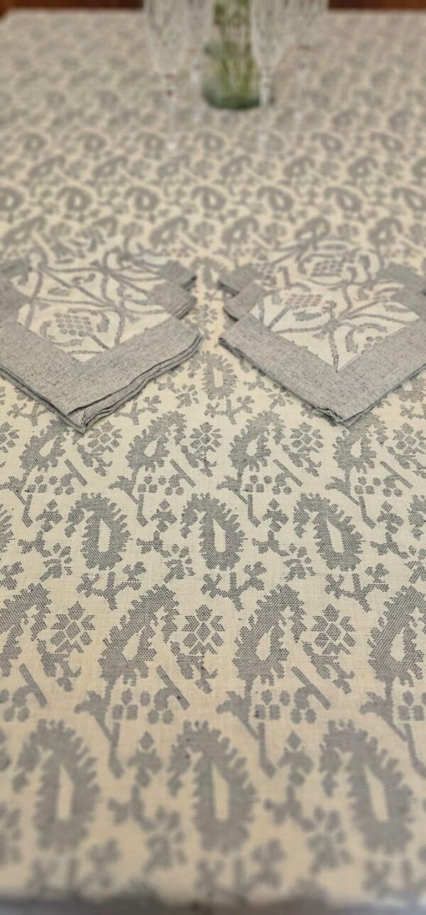 Fern-garden Pure Cotton Handwoven Jacquard Table cover - Image 6