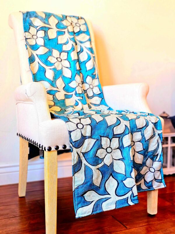 Kantha silk velvet throw