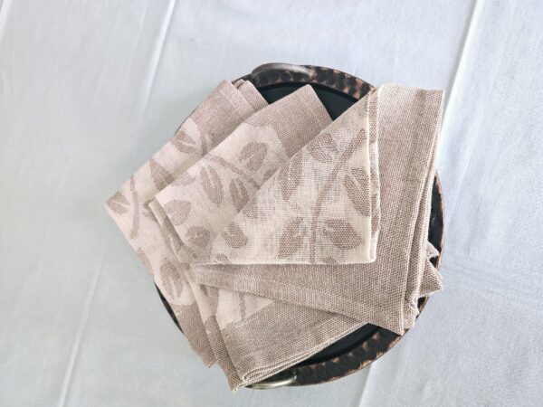 Pure Cotton Handwoven Jacquard Napkins Set - Image 6
