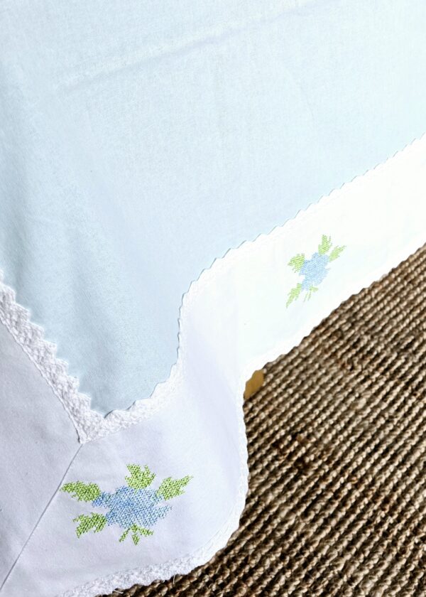 Embroidered Cotton Tablecloth – Handmade, Minimal & Sustainable | Ohana Earth