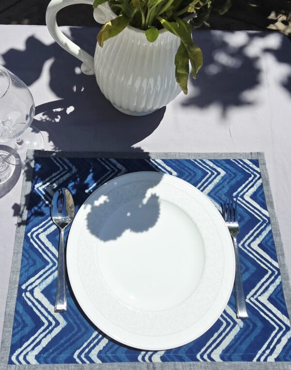Hand-Dyed Indigo Cotton Placemats – Rustic & Sustainable | Ohana Earth