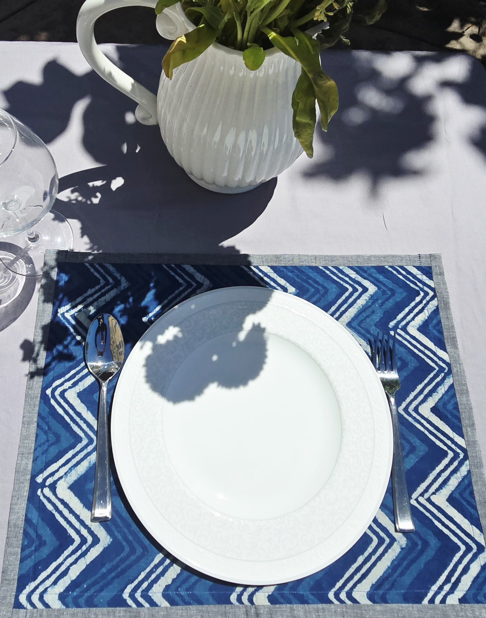 Hand-Dyed Indigo Cotton Placemats – Rustic & Sustainable | Ohana Earth
