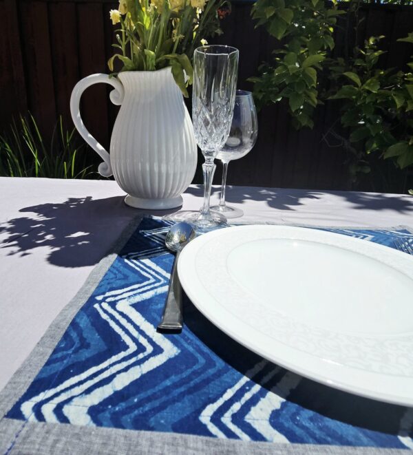 Hand-Dyed Indigo Cotton Placemats – Rustic & Sustainable | Ohana Earth