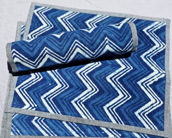 Hand-Dyed Indigo Cotton Placemats – Rustic & Sustainable | Ohana Earth