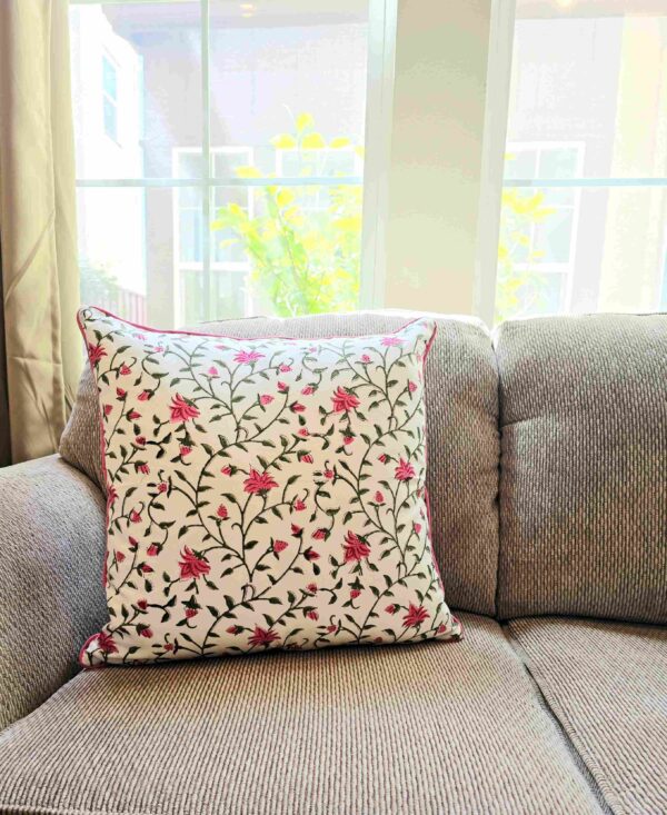 Hello Sunshine Hand Block Printed Cushion Cover - Image 5