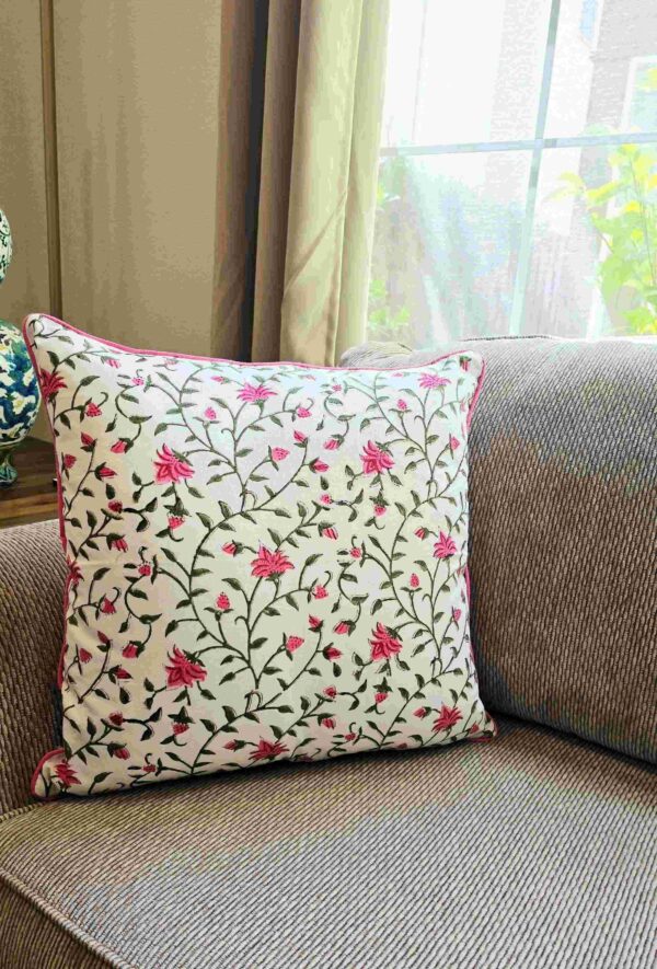 Hello Sunshine Hand Block Printed Cushion Cover - Image 4