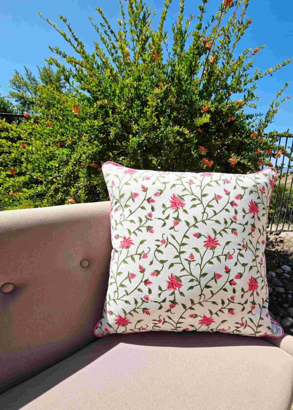 Hello Sunshine Hand Block Printed Cushion Cover - Image 3