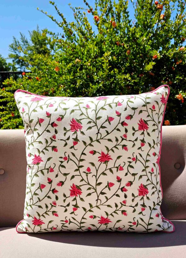 Hello Sunshine Hand Block Printed Cushion Cover
